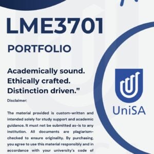 LME3701 Portfolio Semester 1 2026 |DUE 2 JUNE 2026|