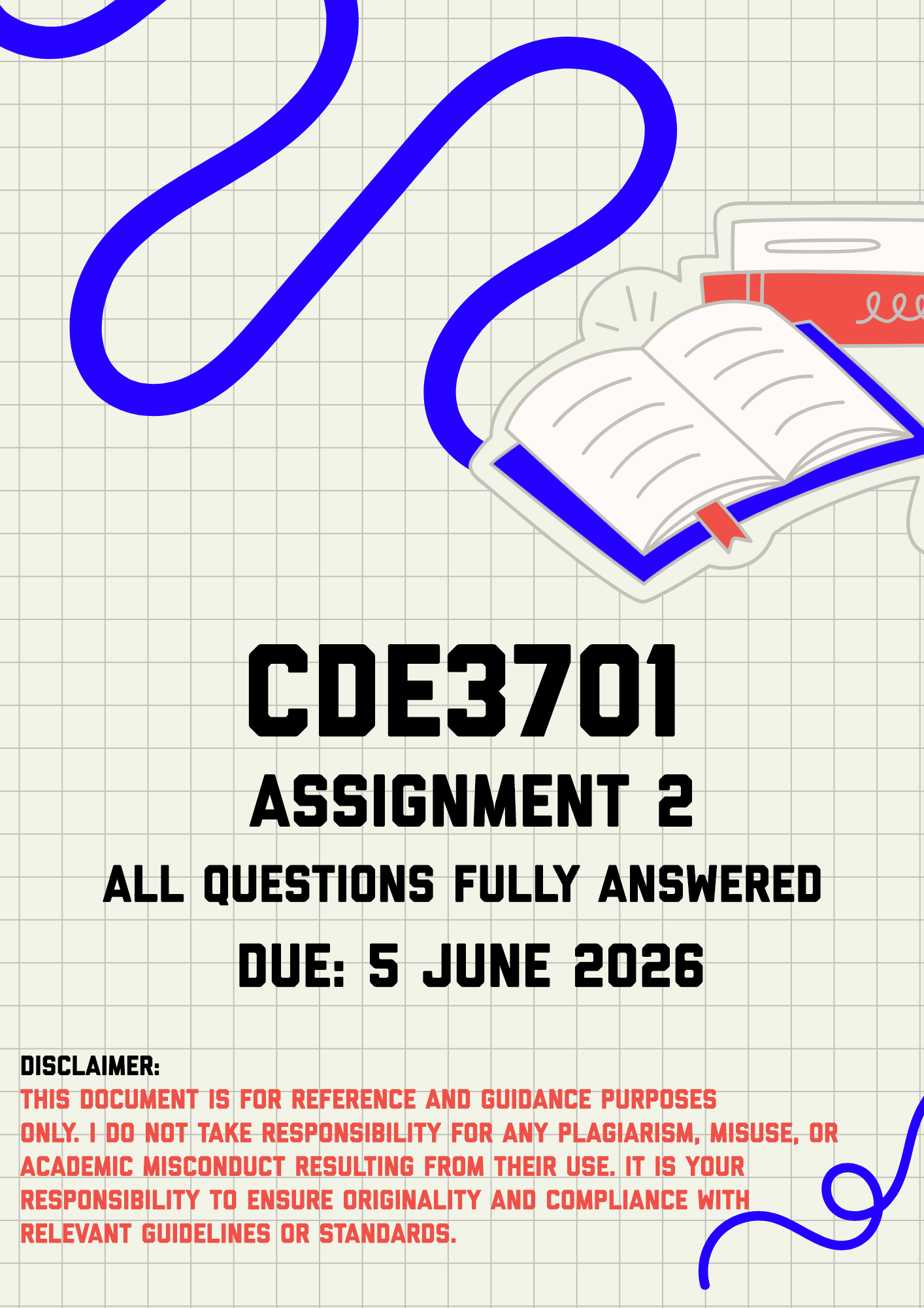 CDE3701 Assignment 2 Memo | Due 5 June 2026