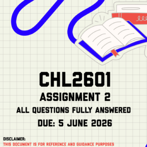 CHL2601 Assignment 2 Memo | Due 5 June 2026
