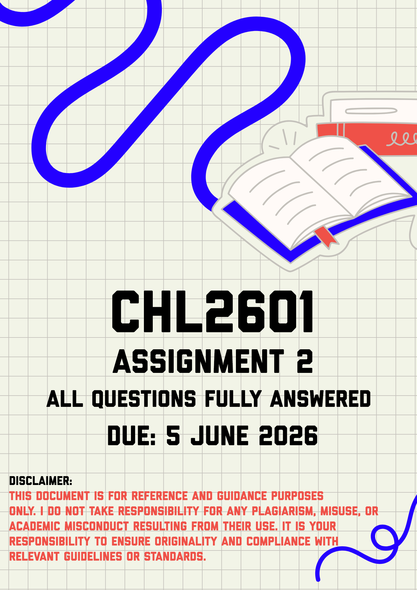 CHL2601 Assignment 2 Memo | Due 5 June 2026