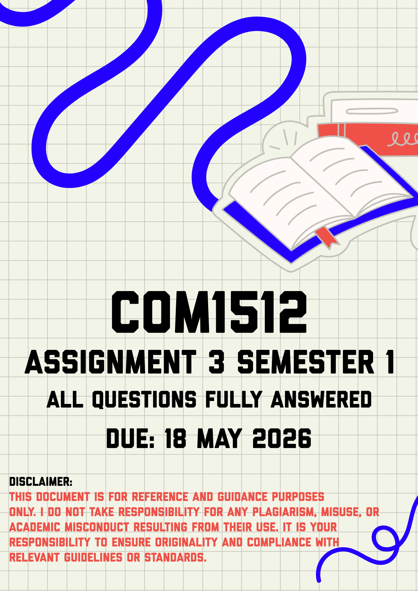 COM1512 Assignment 3 (Portfolio) Semester 1 Memo | Due 18 May 2026