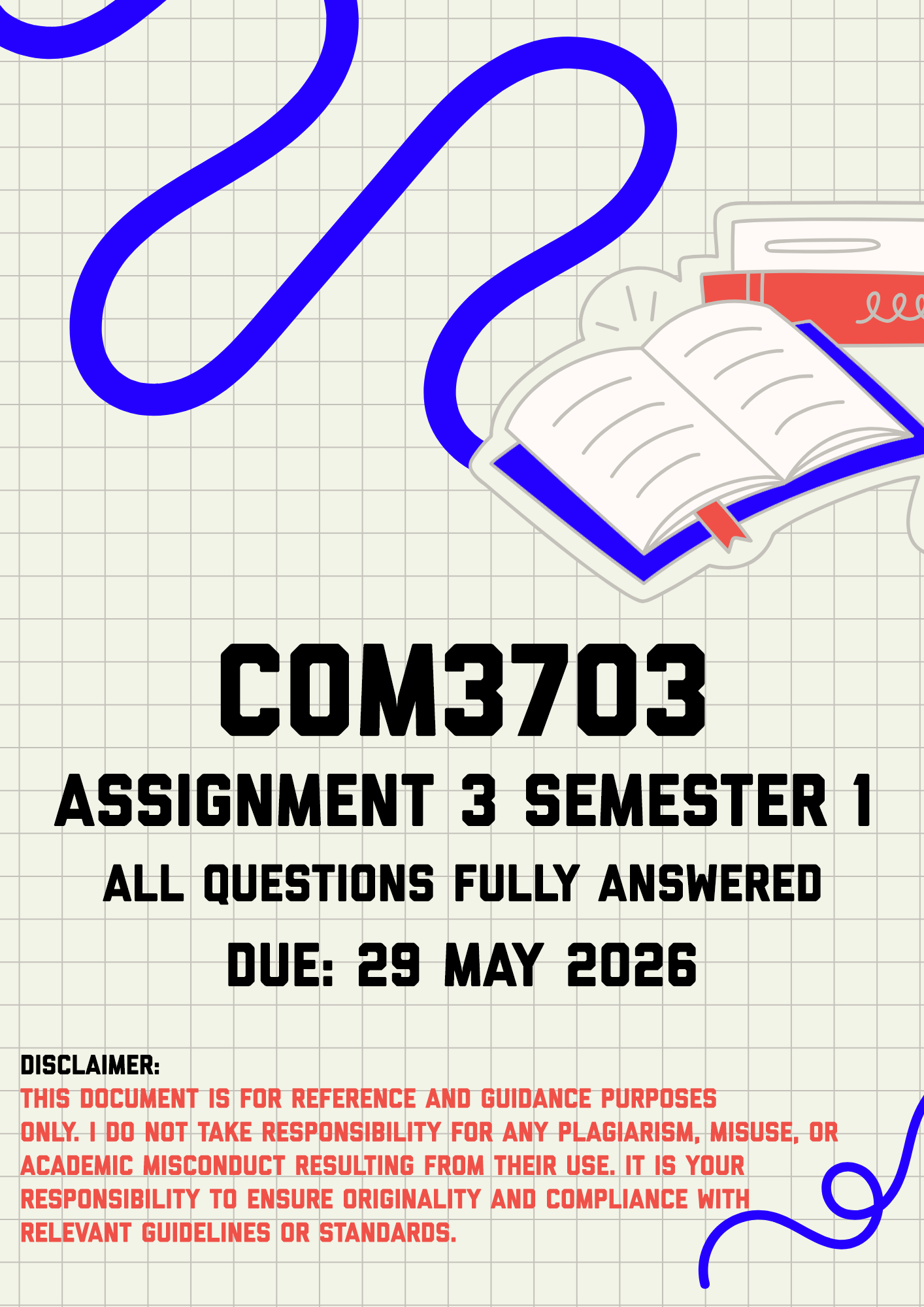 COM3703 Assignment 3 (Portfolio) Semester 1 Memo | Due 29 May 2026