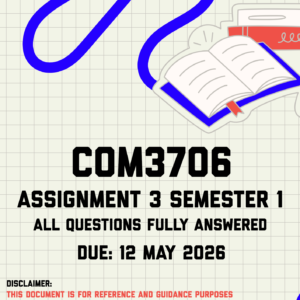 COM3706 Assignment 3 (Portfolio) Semester 1 Memo | Due 12 May 2026