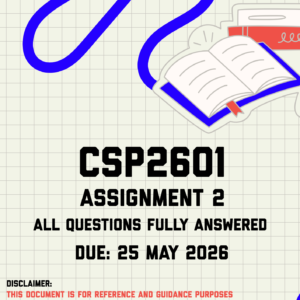 CSP2601 Assignment 2 Memo | Due 25 May 2026