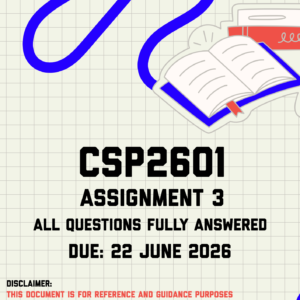 CSP2601 Assignment 3 Memo | Due 22 June 2026