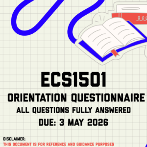 ECS1501 Orientation Questionnaire Memo | Due 3 May 2026