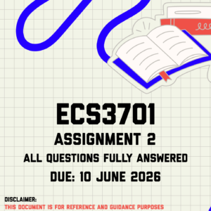 ESC3701 Assignment 2 Memo | Due 10 June 2026