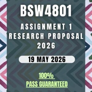 BSW4801 Assignment 1 (RESEARCH PROPOSAL) Memo | Due Date 19 May 2026