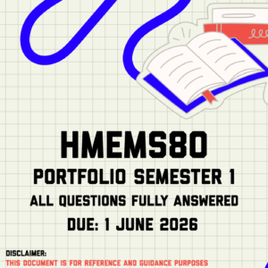 HMEMS80 Portfolio Semester 1 Memo | Due 1 June 2026