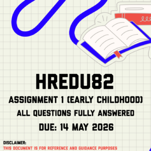 HREDU82 Assignment 1 (Early Childhood) Memo | Due 14 May 2026