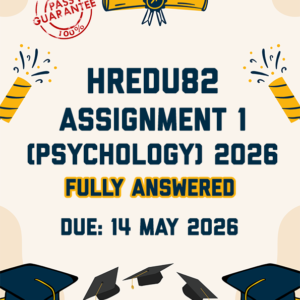 HREDU82 ASSIGNMENT 1 (PSYCHOLOGY) 2026 - THREE TOPICS PROVIDED (DUE 14 MAY 2026)