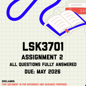 LSK3701 Assignment 2 Memo | Due May 2026