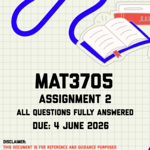 MAT3705 Assignment 2 Memo | Due 4 June 2026