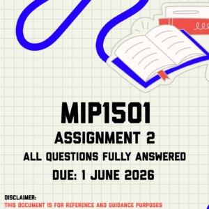 MIP1501 Assignment 2 Memo | Due 1 June 2026