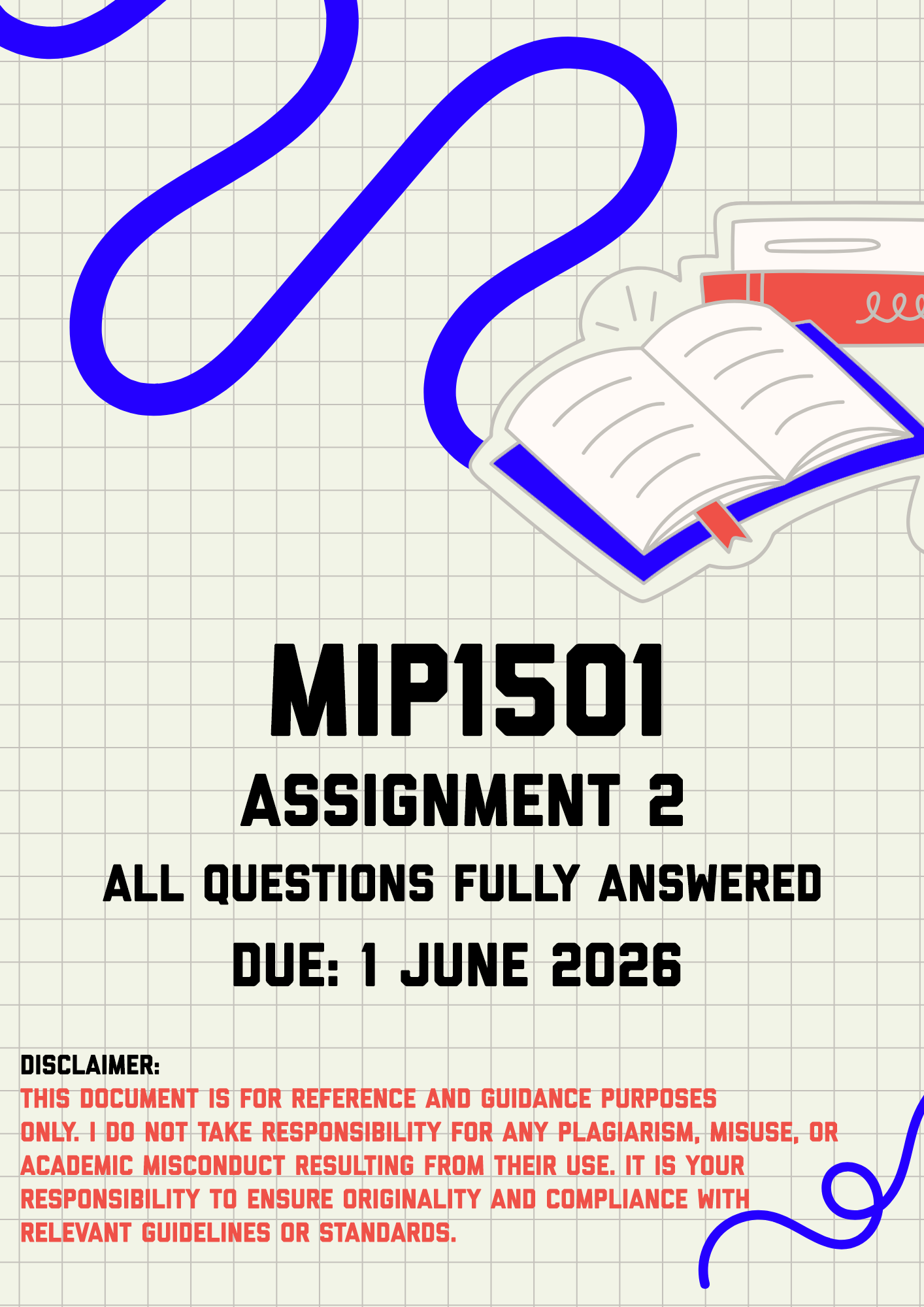 MIP1501 Assignment 2 Memo | Due 1 June 2026