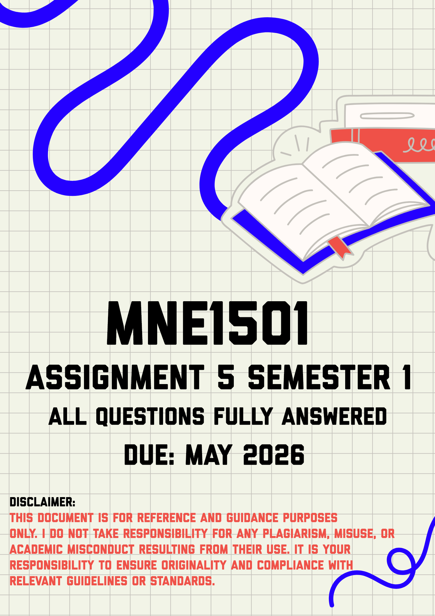 MNE1501 Assignment 5 (Portfolio) Semester 1 Memo | Due May 2026