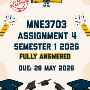 MNE3703 ASSIGNMENT 4 (PORTFOLIO) SEMESTER 1 2026 - FULLY ANSWERED (DUE 28 MAY 2026)