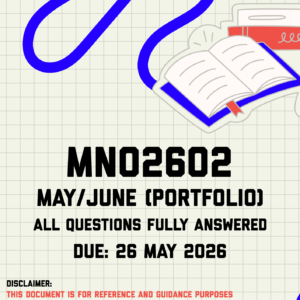 MNO2602 May/June (Portfolio) Memo | Due 26 May 2026