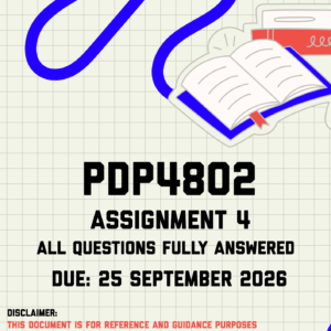 PDP4802 Assignment 4 Memo | Due 25 September 2026