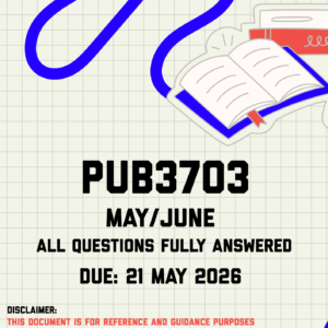 PUB3706 May/June (Portfolio) Memo | Due 21 May 2026
