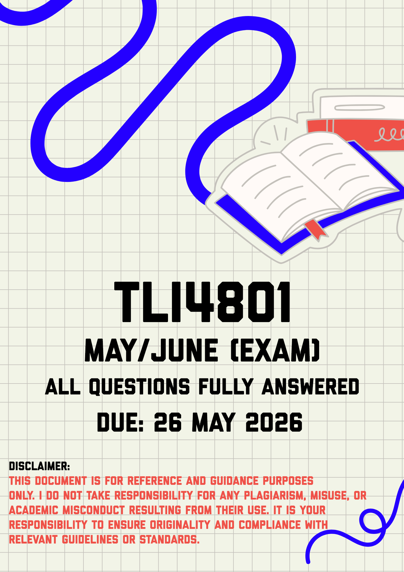 TLI4801 May/June Exam Memo | Due 26 May 2026