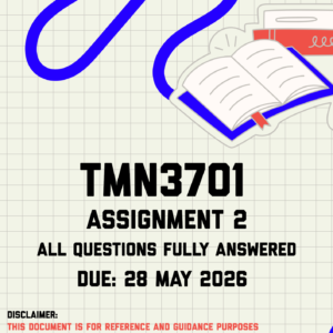 TMN3701 Assignment 2 Memo | Due 28 May 2026