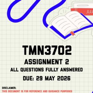 TMN3702 Assignment 2 Memo | Due 29 May 2026