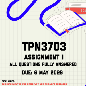 TPN3703 Assignment 1 Memo | Due 6 May 2026