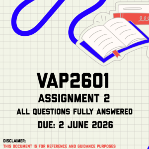 VAP2601 Assignment 2 Memo | Due 3 June 2026