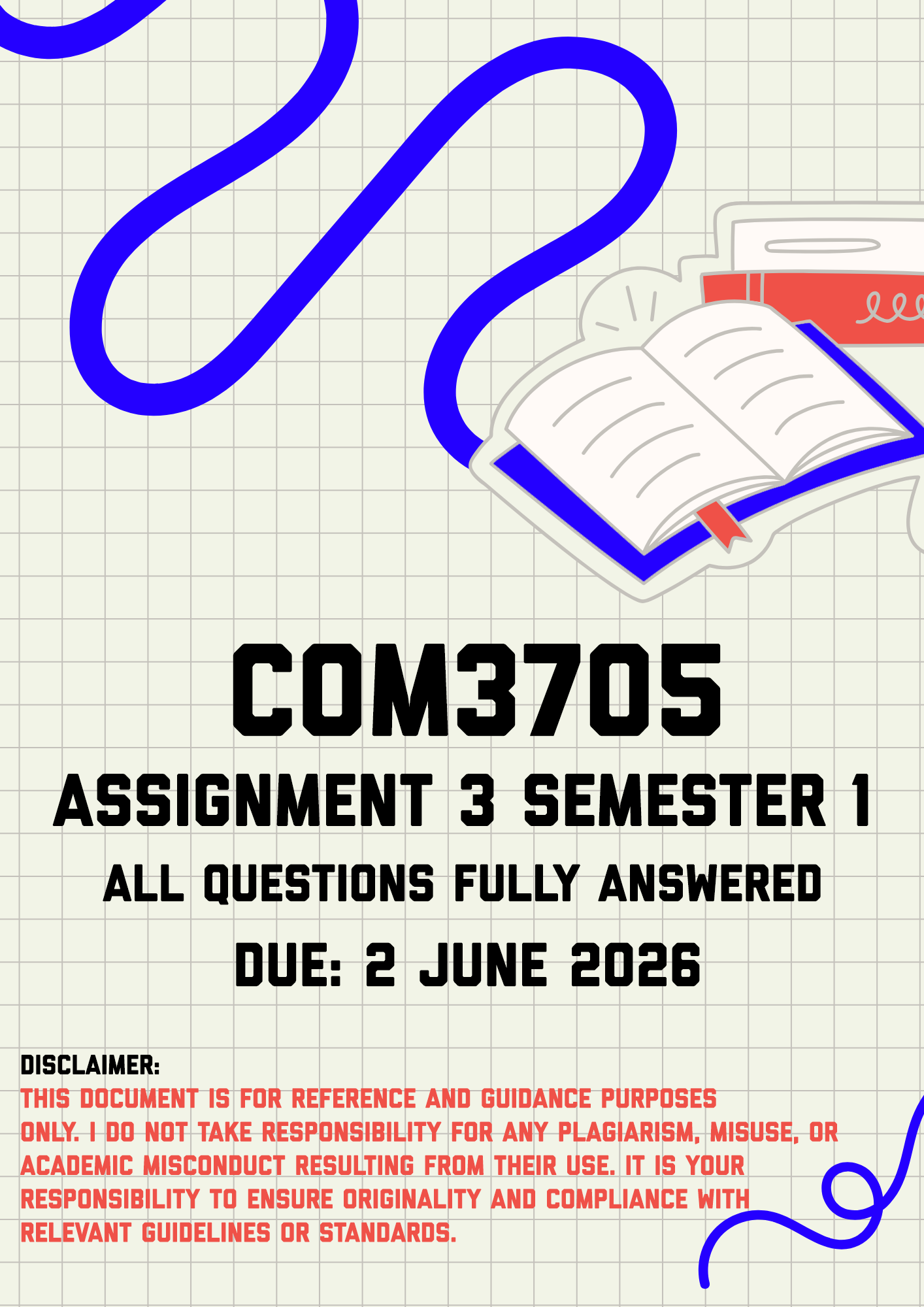 COM3705 Assignment 3 (Portfolio) Semester 1 Memo | Due 2 June 2026