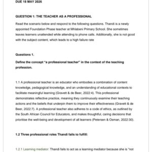 BPT1501 Assignment Portfolio 2026 | Due 19 May 2026 - Distinction Guaranteed