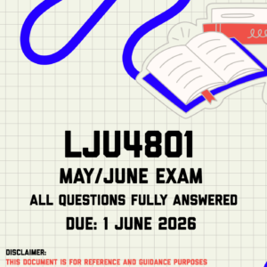 LJU4801 May/June Exam Memo | Due 1 June 2026