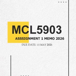 MCL5903 Assignment 1 MEMO 2026 – Due 15 MAY 2026
