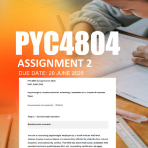 PYC4804 Assignment 2 Semester 1 2026 - Due 29 June 2026
