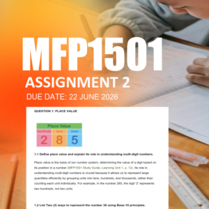MFP1501 Assignment 2 Semester 1 2026 - Due 22 June 2026