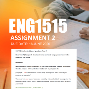 ENG1515 Assignment 2 Semester 1 2026 - Due 18 Jun2 2026