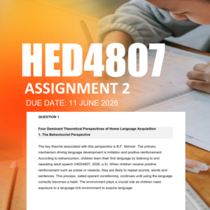 HED4807 Assignment 2 Semester 1 2026 - Due 11 June 2026