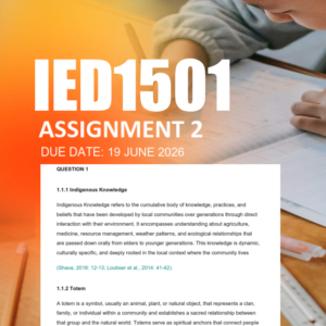 IED1501 Assignment 2 Semester 1 2026 - Due 19 June 2026
