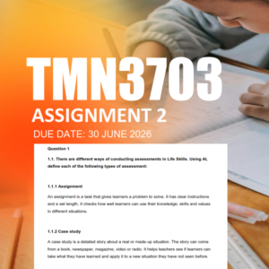 TMN3703 Assignment 2 Semester 1 2026 - Due 30 June 2026