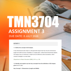 TMN3704 Assignment 3 Semester 1 2026 - Due 8 July 2026