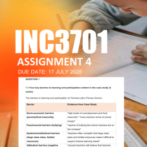 INC3701 Assignment 4 Semester 1 2026 - Due 17 July 2026