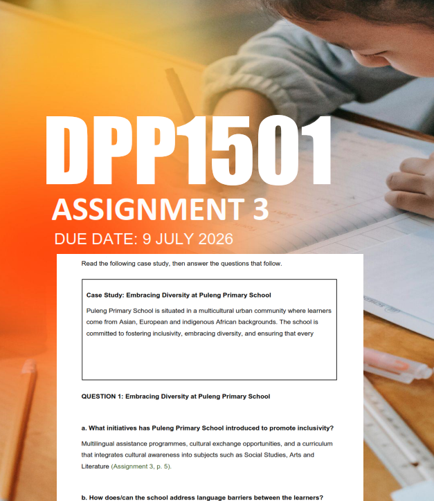 DPP1501 Assignment 3 Semester 1 2026 - Due 9 July 2026