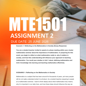 MTE1501 Assignment 2 Semester 1 2026 - Due 25 June 2026