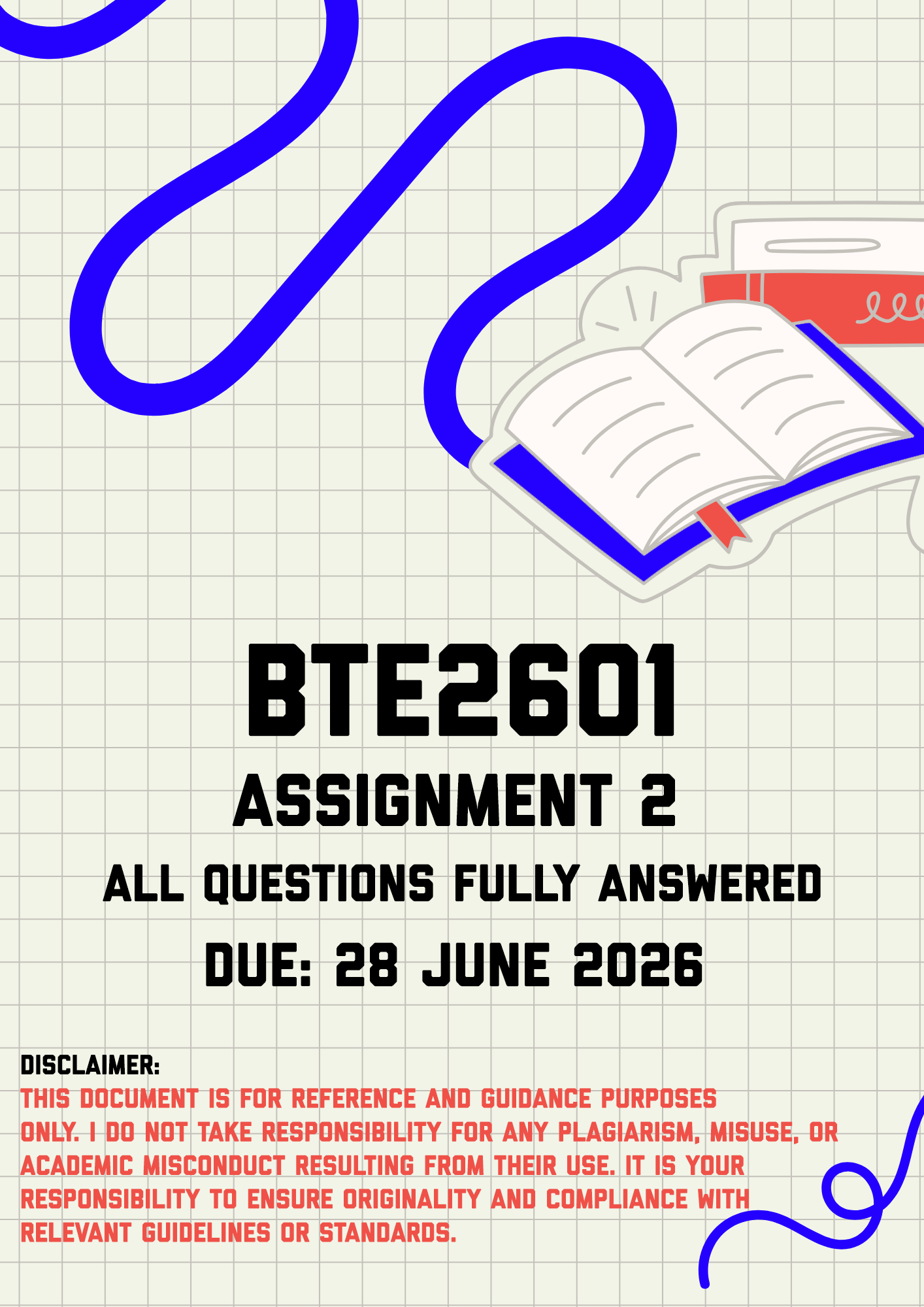 BTE2601 Assignment 2 Memo | Due 28 June 2026