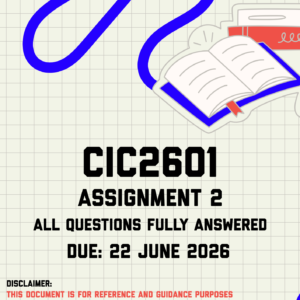 CIC2601 Assignment 2 Memo | Due 22 June 2026