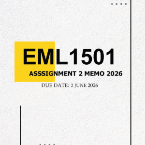 EML1501 Assignment 2 MEMO – Due JUNE 2026