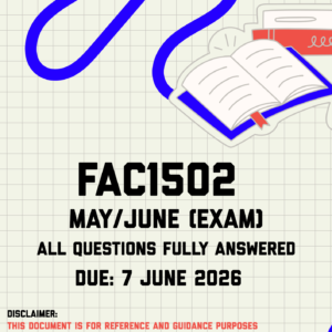 FAC1502 May/June (Exam) Memo | Due 7 June 2026