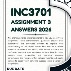 INC3701 Assignment 03 2026 Memo | Due Date 12 June 2026