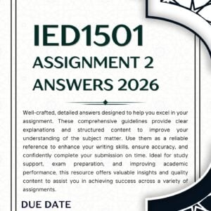 IED1501 Assignment 02 2026 Memo | Due Date 19 June 2026