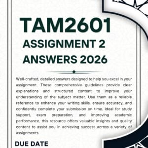 TAM2601 ASSIGNMENT 2 (ANSWERS & REFERES) | DUE DATE 30 JUNE 2026